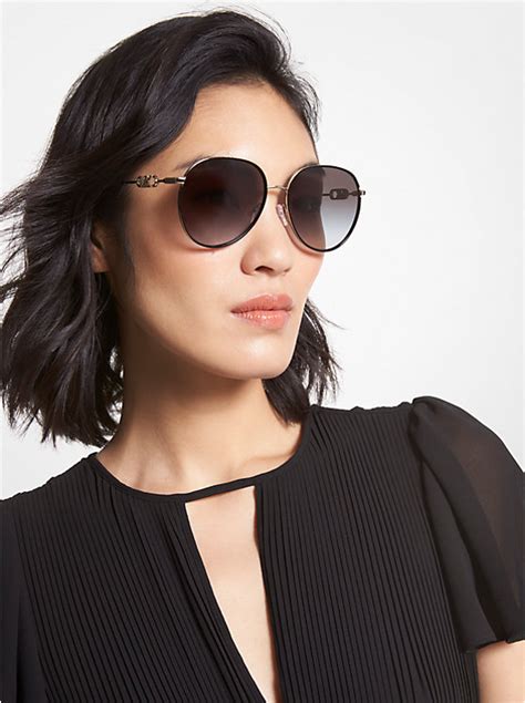 michael michael kors women's kai aviator sunglasses|Michael Kors pilot women's sunglasses.